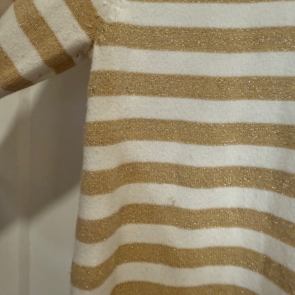 Lilly Pulitzer Metallic Gold & White Striped Sweater — Size Small - Picture 7 of 8
